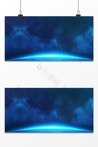 蓝色科技商务大气星空海报背景图片