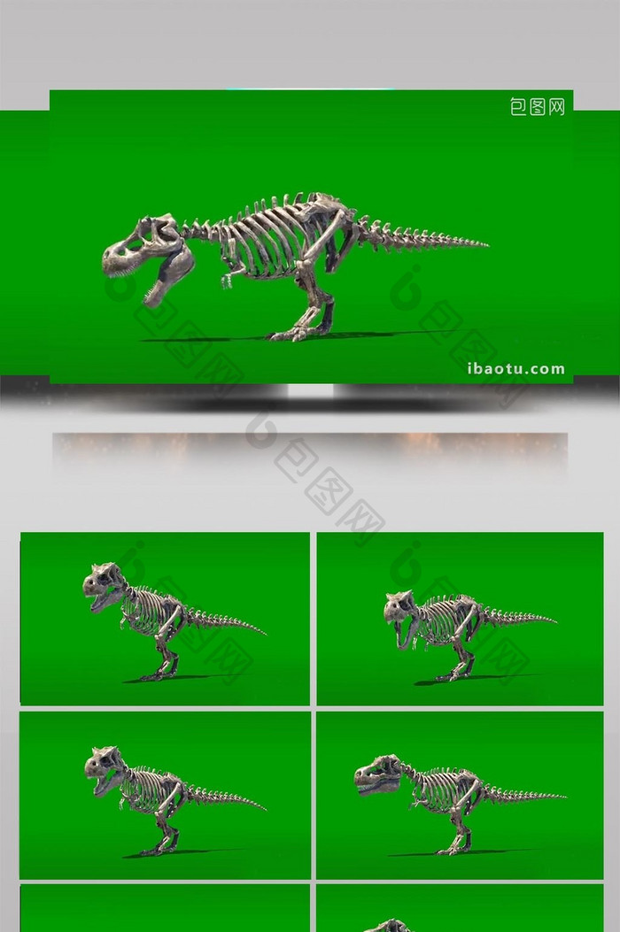 3D骷髅骨龙之霸气怒吼震撼绿幕简单素材