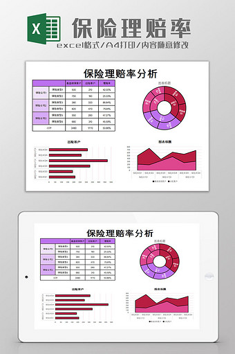 保险理赔率excel模板图片