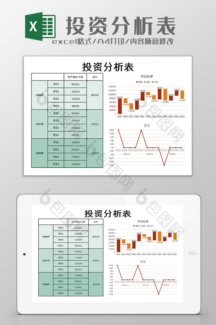 投资分析统计excel模板