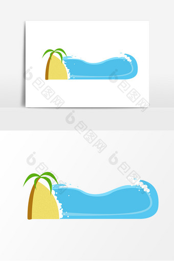 夏季沙滩海洋标题边框元素图片