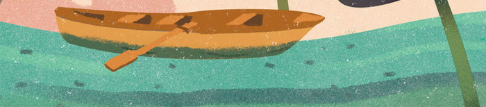 立夏荷塘插画绿色背景gif手机海报