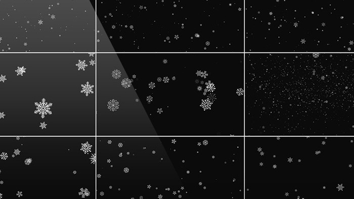 12组雪花造型下雪特效视频素材