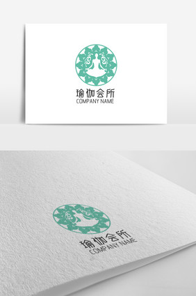 大气别致瑜伽会所标志logo设计