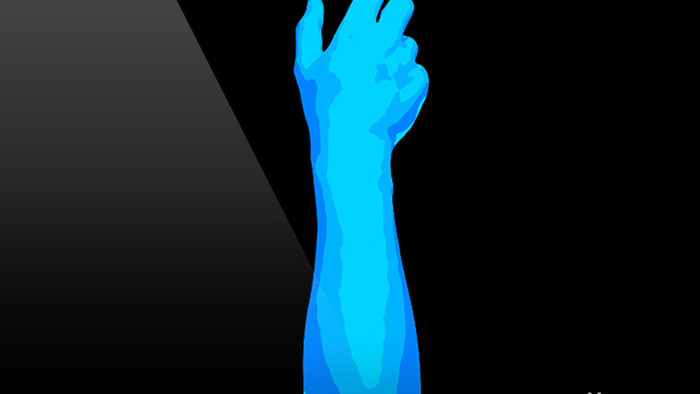 20组蓝色科技手指滑屏动作MOV透明通道