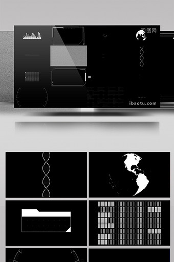 15组科技符号动态元素动画视频带通道图片