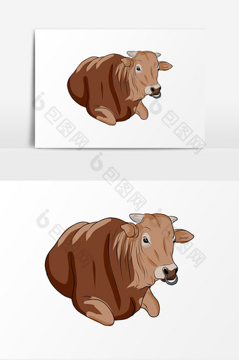 食品牛肉牛卡通创意元素图片