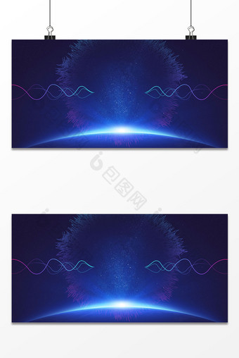 蓝色科技线条光点背景图片