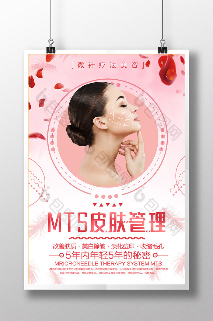 简约创意MTS皮肤管理 美容海报