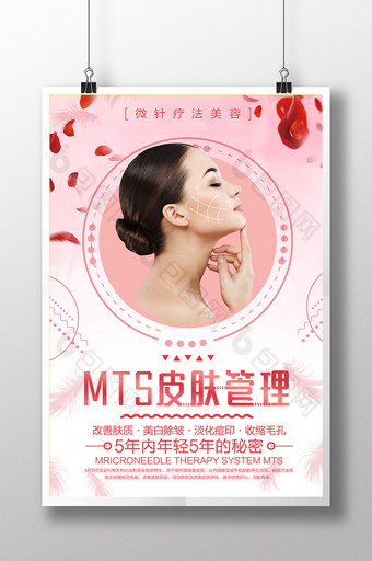 简约创意MTS皮肤管理 美容海报图片