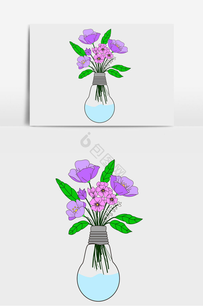 卡通插花图片-卡通插花素材免费下载-包图网