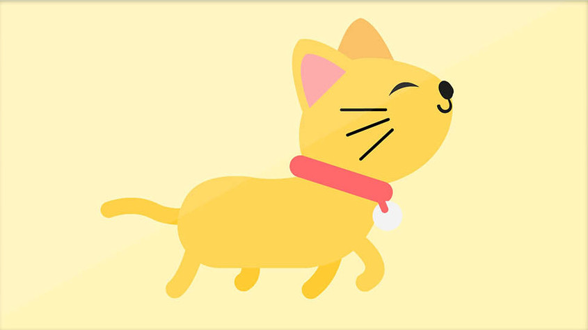 可爱小黄猫走路GIF图片