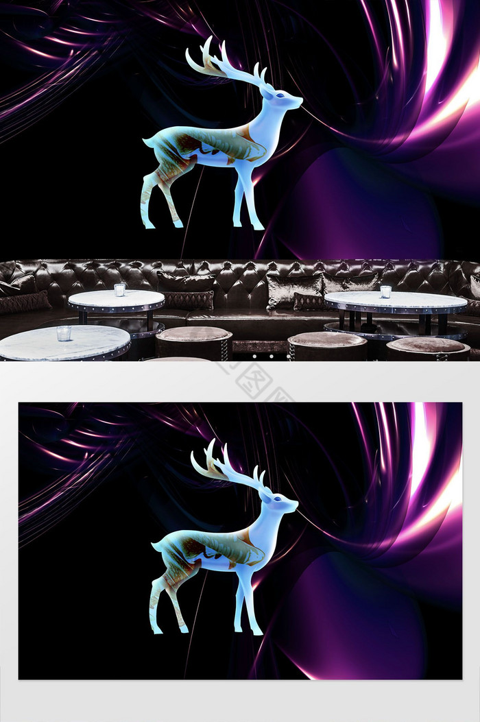 现代梦幻星空涂鸦线条背景墙图片
