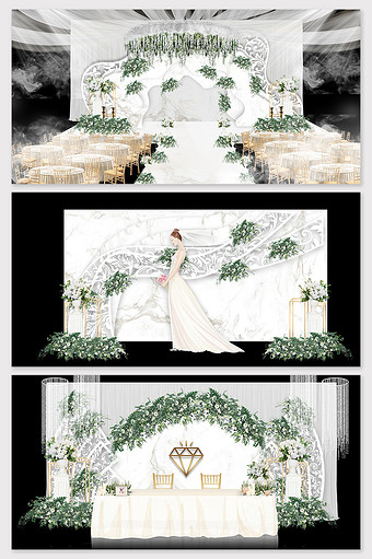 白色欧式大理石婚礼效果图图片