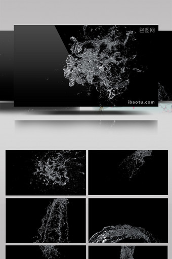 alpha通道水流、水溅开叠加视频素材图片
