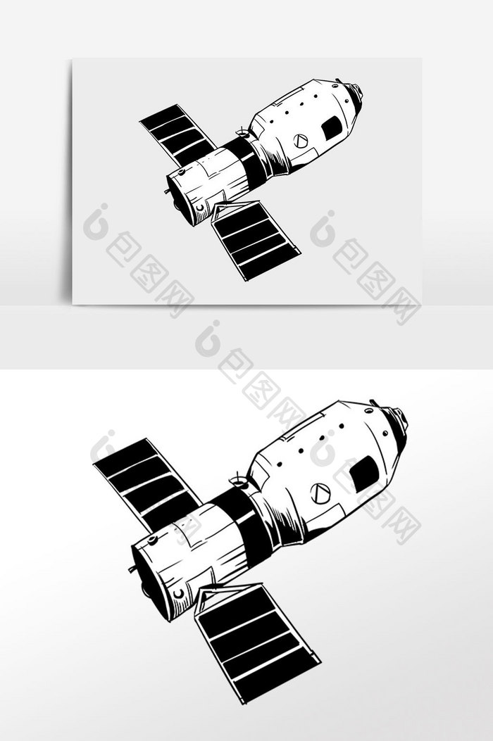 手绘航空飞行航天飞行器插画