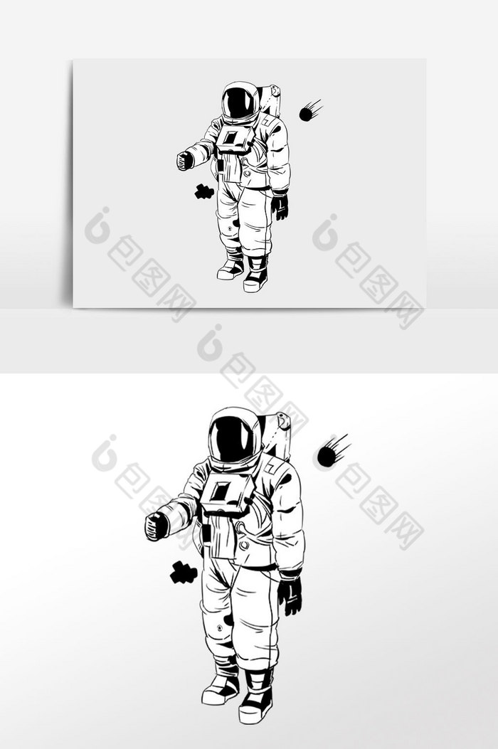 线描航空飞行宇航员插画图片图片