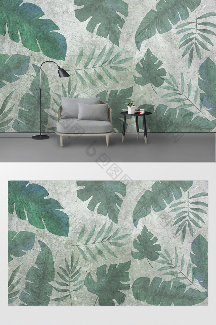 现代植物装饰清新简约现代简约植物背景墙图片