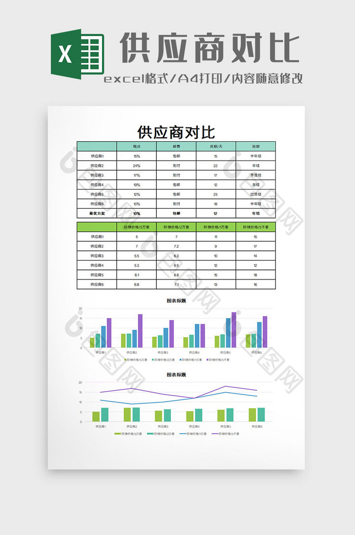 供应商对比excel模板