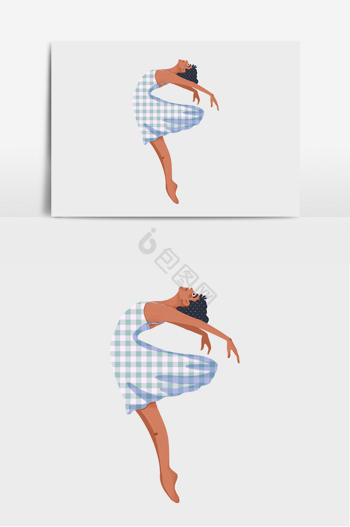 跳舞的女子插画图片