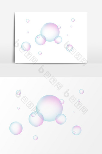 手绘肥皂七彩泡沫元素图片
