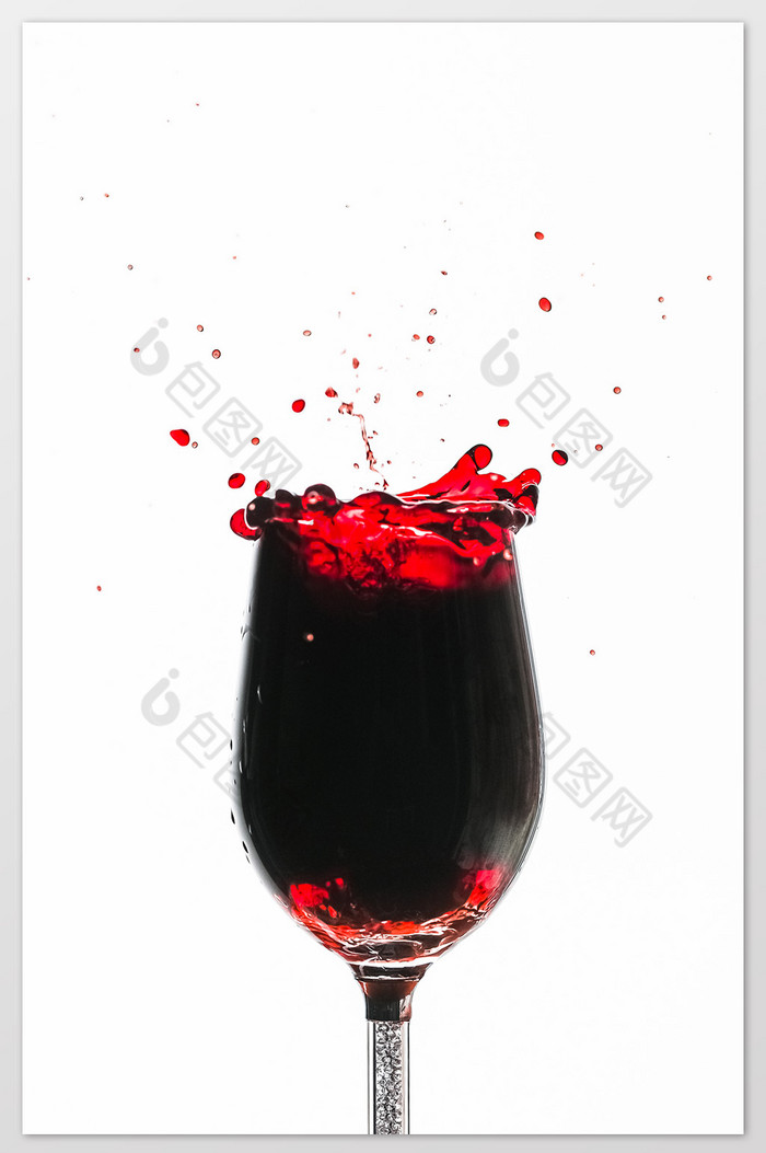 红酒酒杯水花飞溅静物摄影美食摄影图片图片