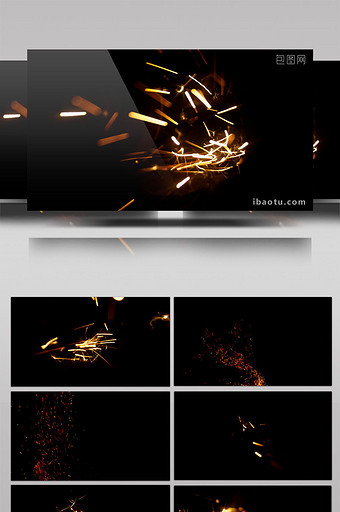 9组切割火花飞溅带通道视频素材图片