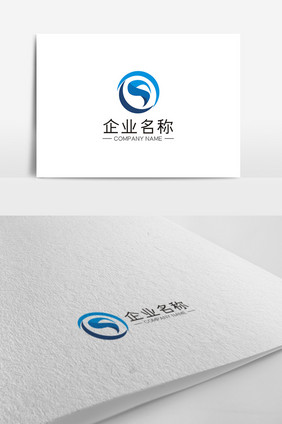 简约大气蓝色S型商务通用LOGO