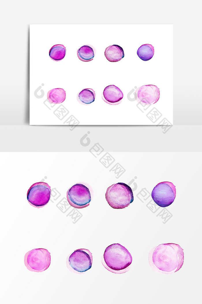 紫色水彩墨迹元素