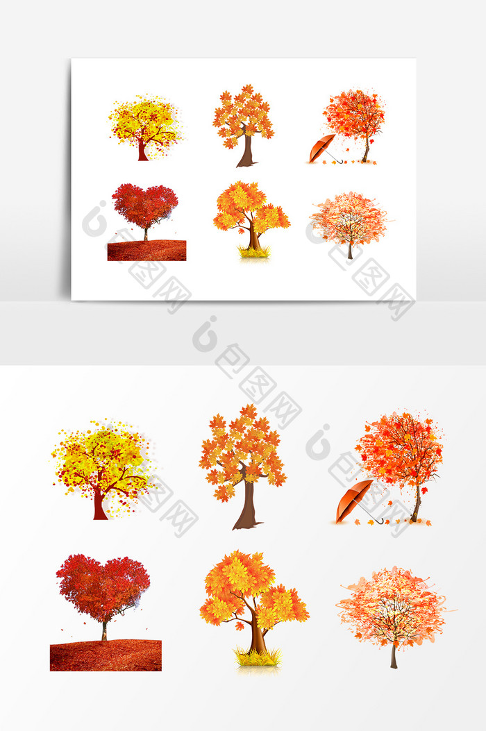 秋季树木设计元素