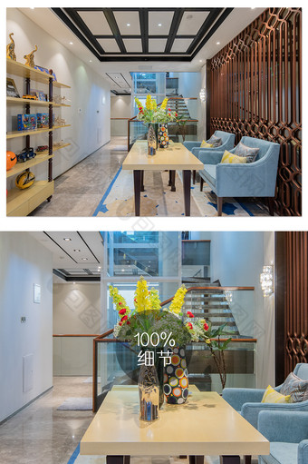 新中式风格客厅高端地产建筑摄影图片