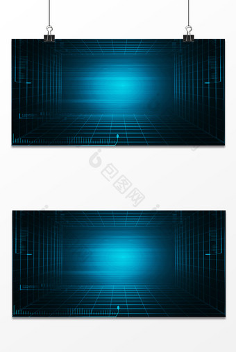 商务科技光线空间抽象蓝色背景图图片