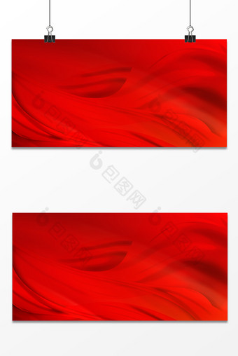红色大气长红丝绸飘带简约背景图图片
