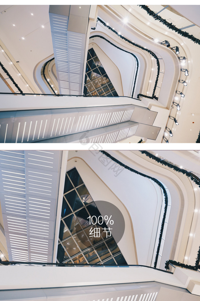 商场不规则楼梯摄影图片