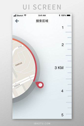 地图导航定位距离筛选UI移动界面图片