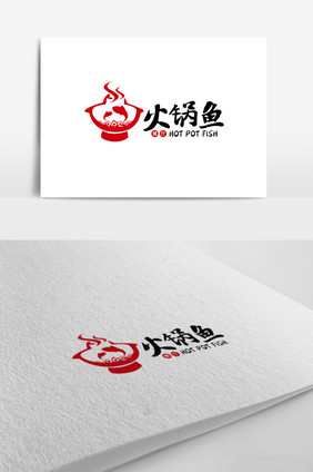 高端时尚简约大气鱼火锅餐饮logo模板