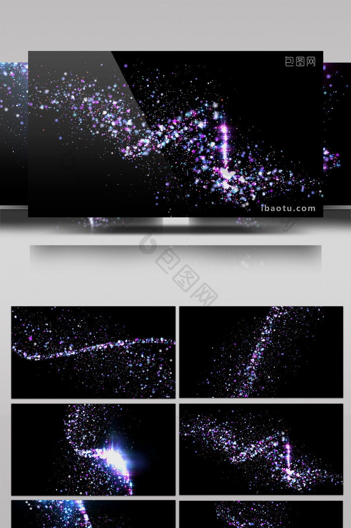 紫色炫酷粒子斑点时尚大气背景视频元素