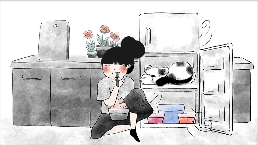 24节气处暑中国水墨插画gif动图图片