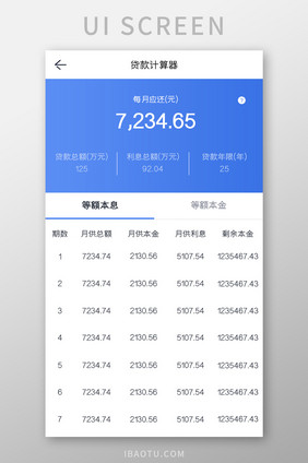 购房APP房贷计算器UI移动界面