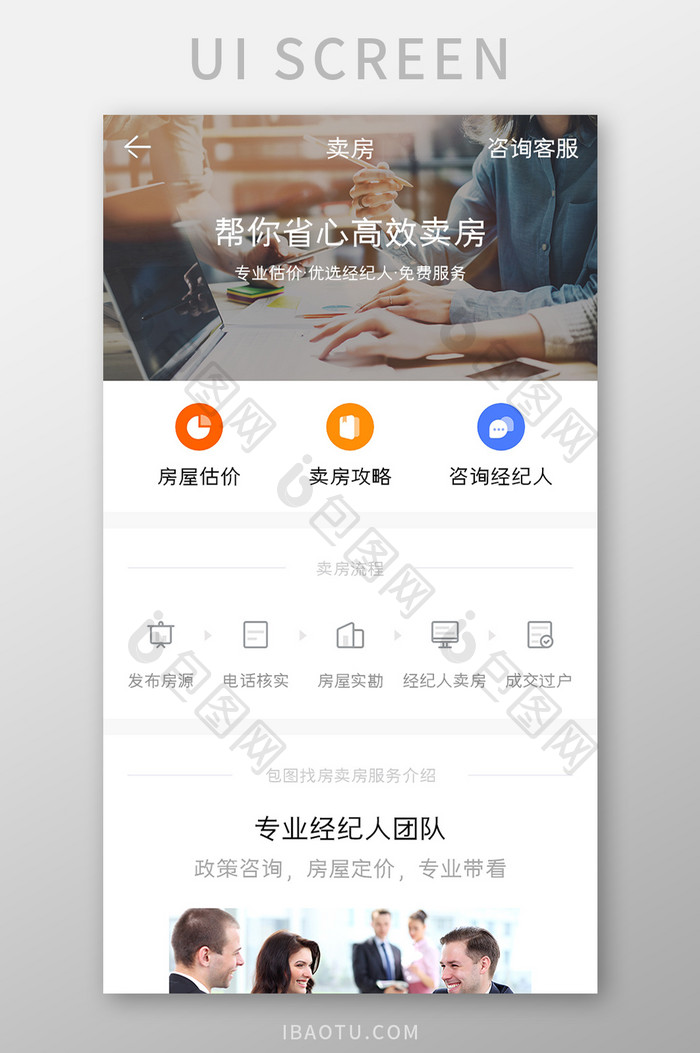 购房APP卖房页面UI移动界面