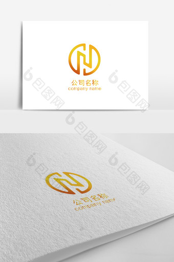 金色大气金属感商务通用logo标志设计图片