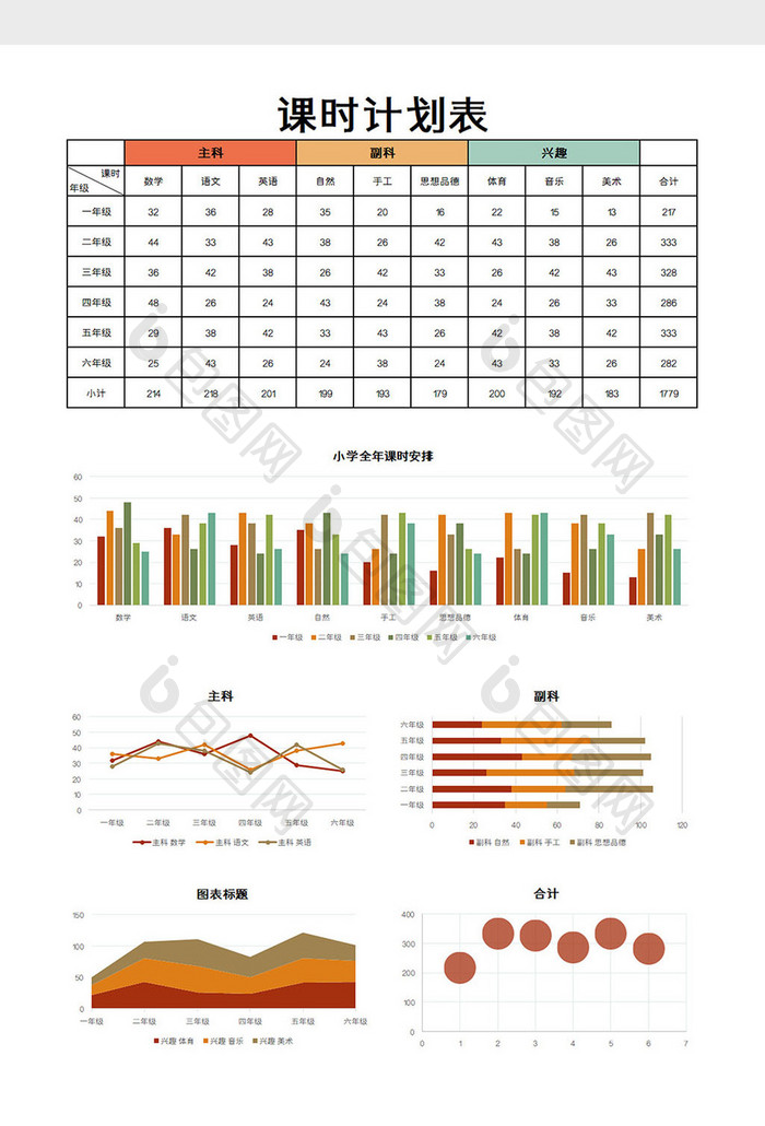 课时计划表excel模板