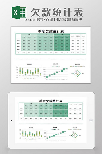 欠款统计表excel模板图片