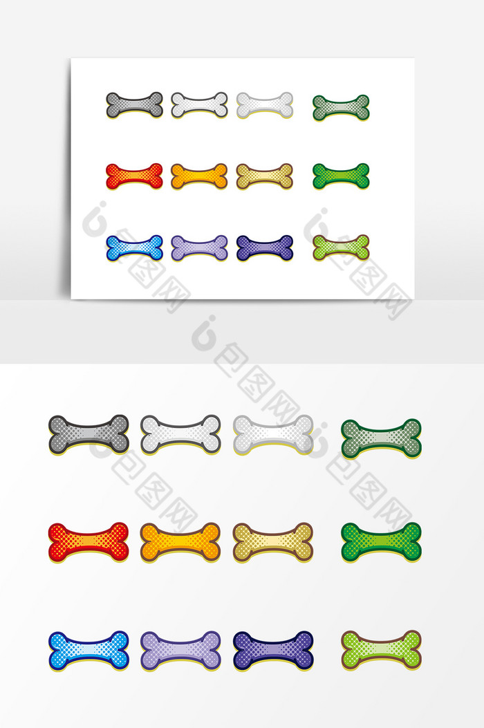 创意彩色骨头设计元素