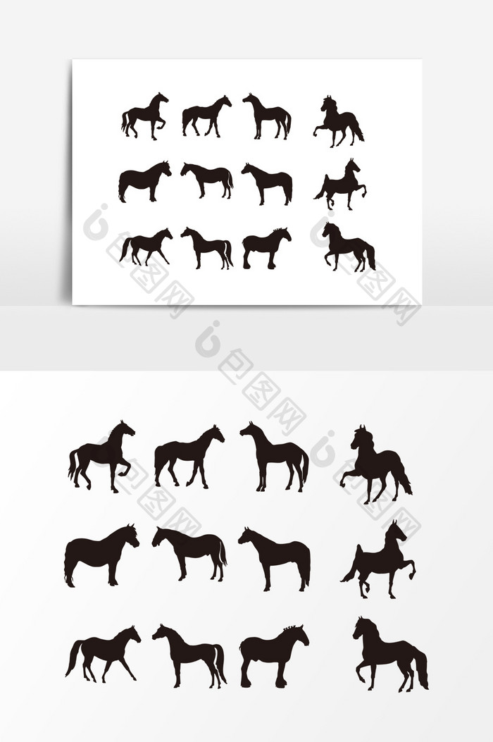 黑色动物骏马设计素材