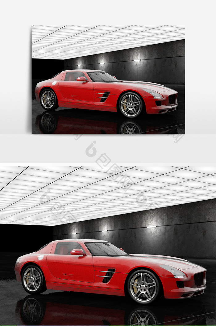 C4D模型红色轿跑模型
