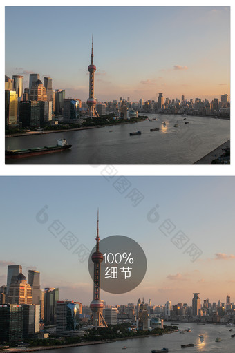 城市风光上海外滩黄浦江边建筑摄影图片