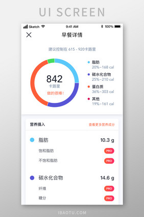 健身运动减肥饮食监控UI移动界面