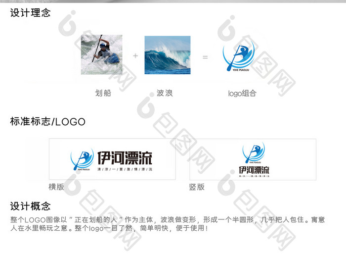 旅游行业标志伊河漂流logo设计