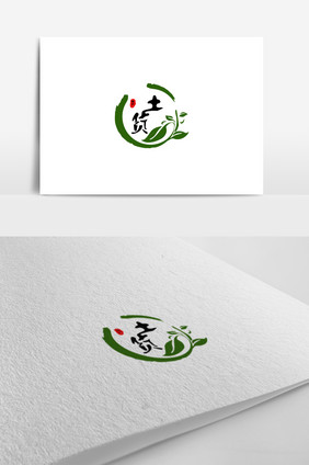 绿色朴素中国风土特产logo标志设计